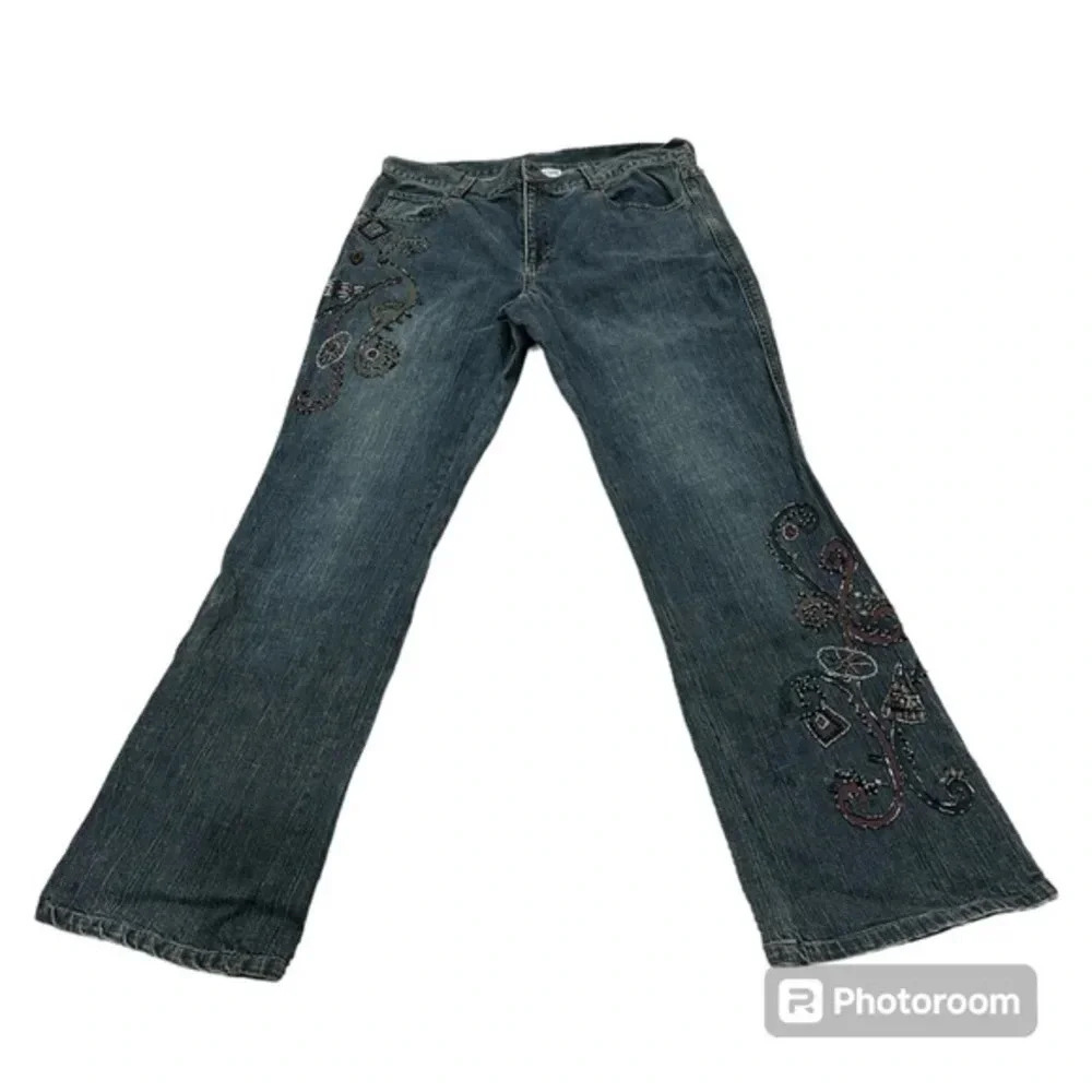 CHICO'S SEQUINS BOOTCUT JEANS US SIZE 12

**